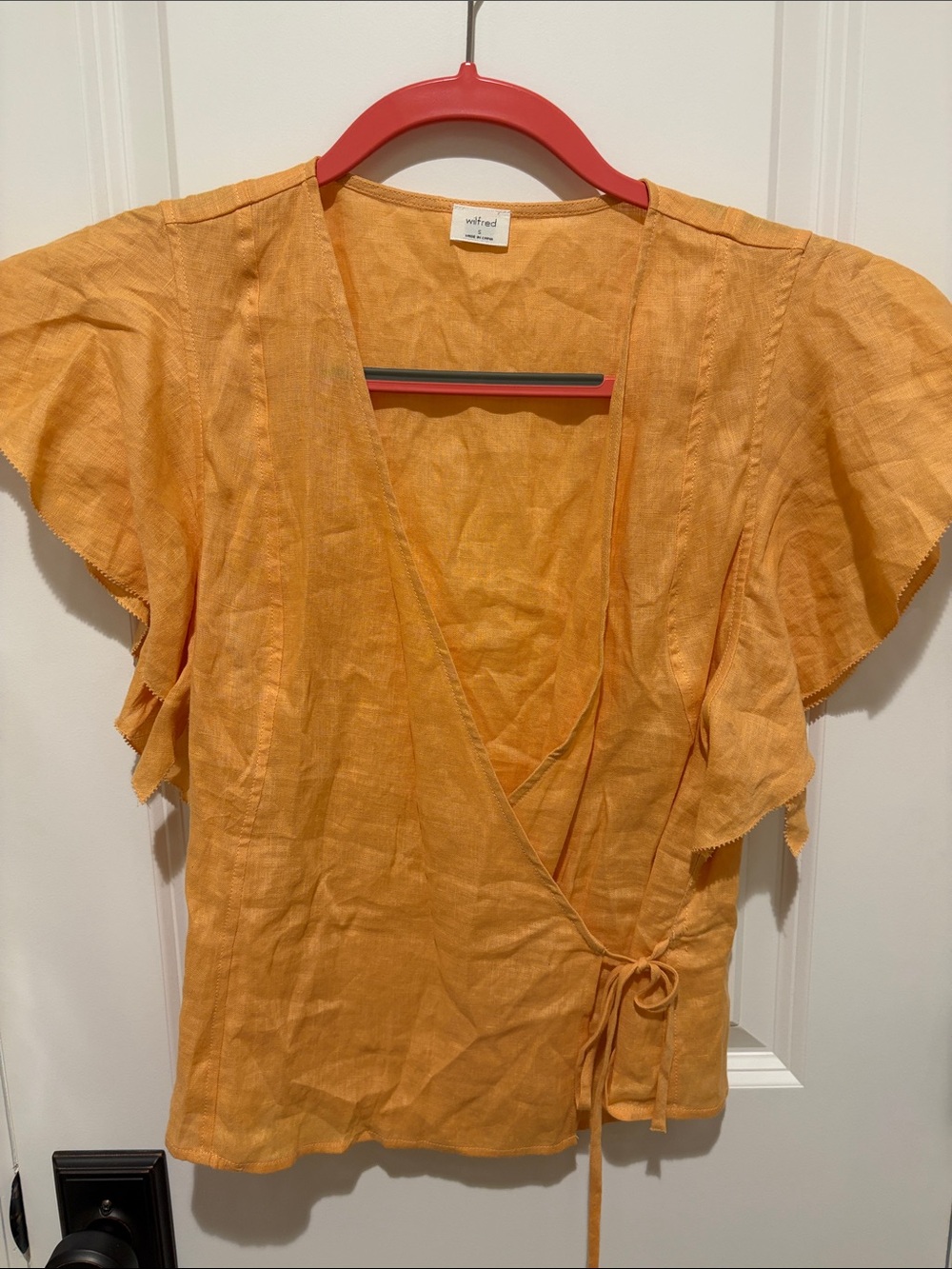 Wilfred Mustard Yellow Wrap Blouse